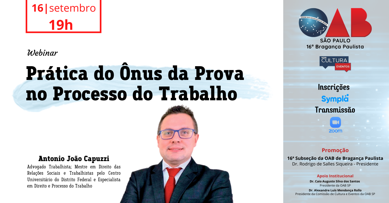 Palestra Prática do Ônus da Prova no Processo do Trabalho 16 9 2020